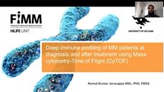 Profiling of the immune system of multiple myeloma patients at diagnosis and after treatment using mass cytometry by time-of-flight (CyTOF)